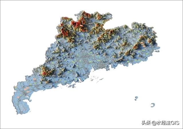 值得收藏的全国各省三维地形图 - 广东省